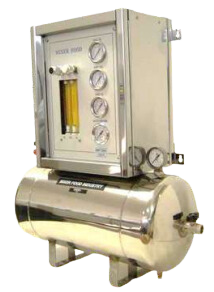 Miscelatore binario Cryotek Eng in acciaio inox, con flussimetri precisi, sinottico personalizzabile, e vari sistemi di sicurezza integrati.