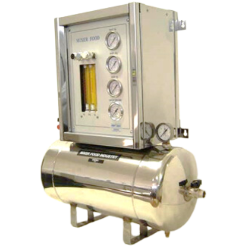 Miscelatore binario/ternario per alimenti di Cryotek Eng, leggero e resistente, con flussimetri e sinottico personalizzabile.