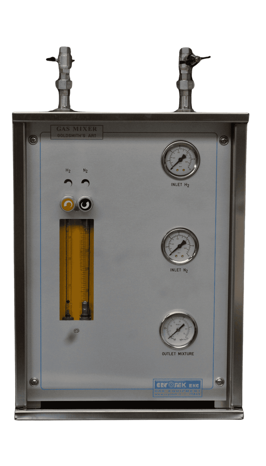 Miscelatore ad area variabile Cryotek Eng con due-quattro miscelatori autonomi, valvole micrometriche per taratura precisa e controllo del flusso.
